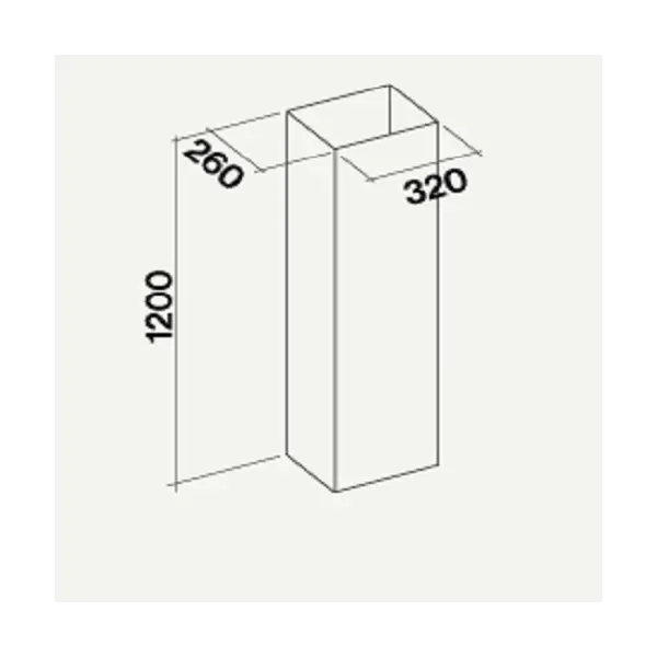 FALMEC Удлинитель воздуховода для ISOLA Exploit Top - Plane Top- H=1200 mm INOX