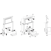 FALMEC DOWNDRAFT GLASS BLACK 90